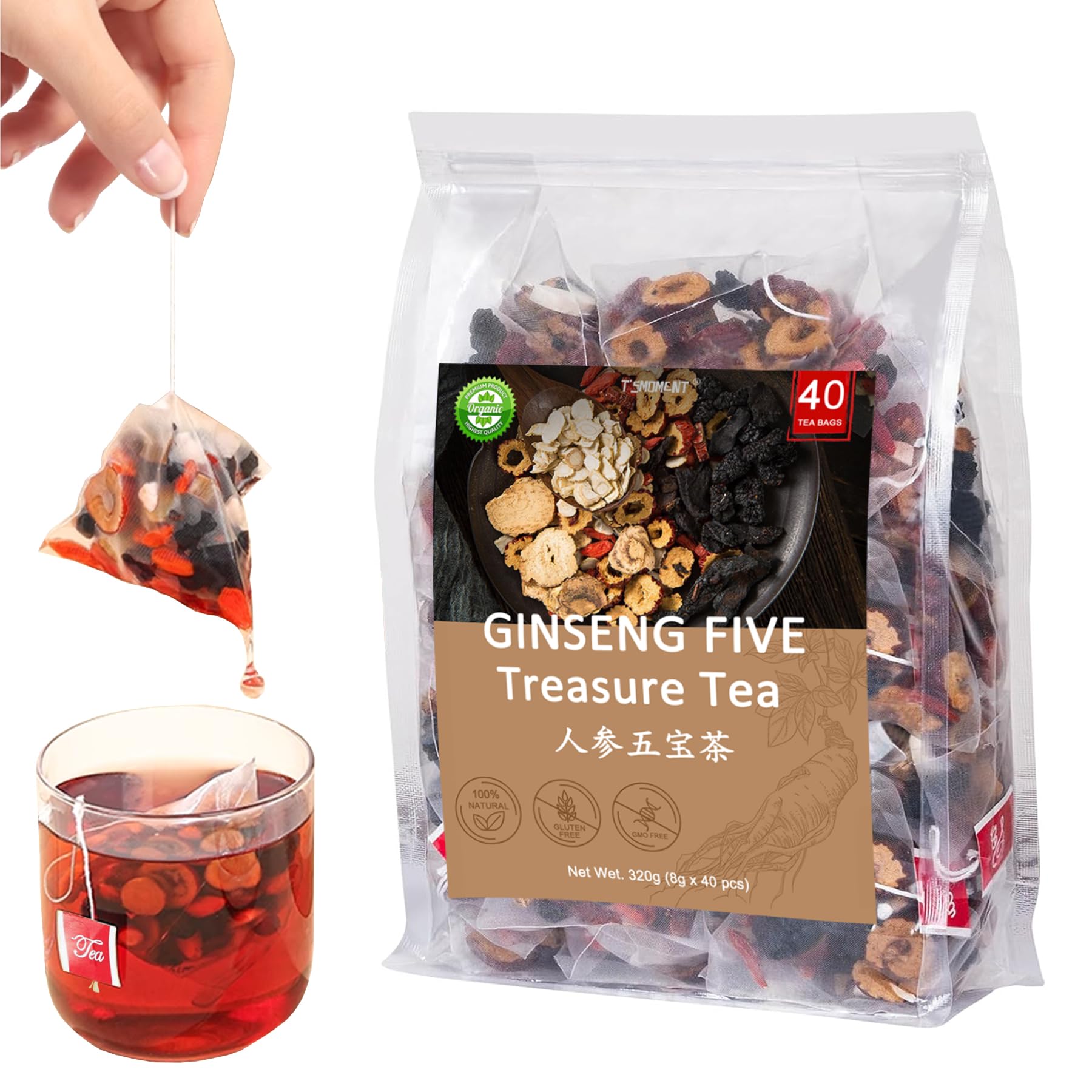 Amazon.com: Ginseng Five Treasures Tea Kidney Tea, 40 Teabags